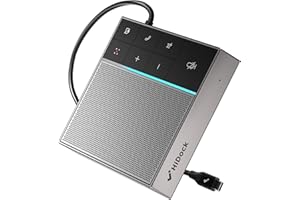 HiDock Conference Speaker and Microphone, Noise Reduction Speakerphone with Mute/Recorder/Project, USB C, 360° Voice Pickup, Meeting Speaker Compatible with Zoom Teams-Grey