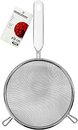 Fackelmann Stainless Steel Sieve Medium 16cm White Handle Inlay view 2