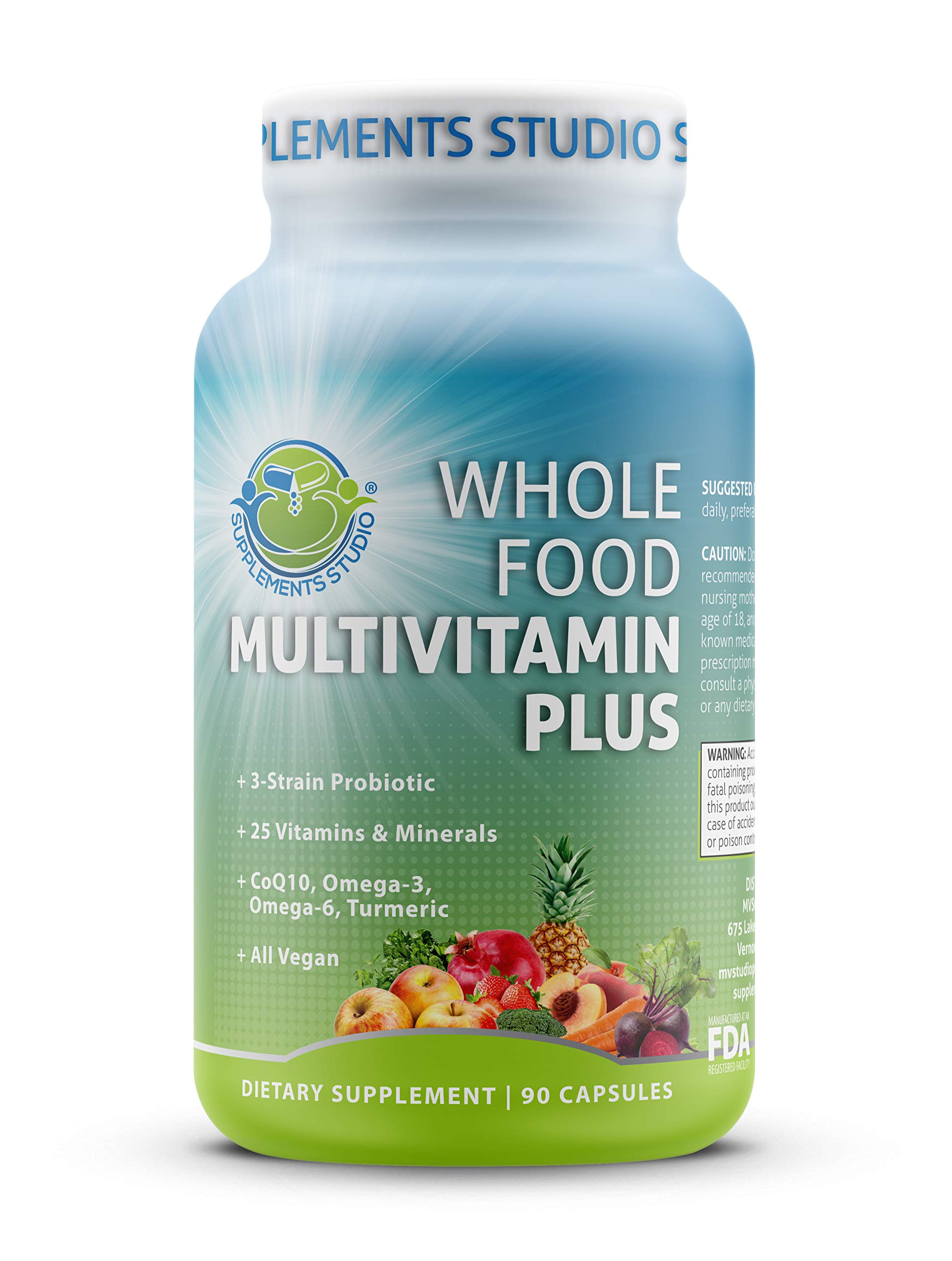 Vegan Whole Food Multivitamin with Iron, Daily Multivitamin for Women