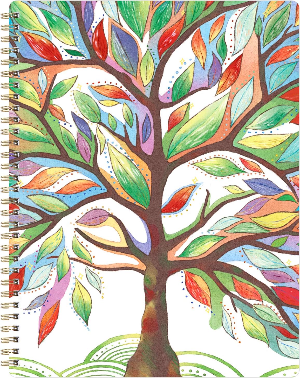 2020 Planner - Weekly & Monthly Planner with Marked Tabs, 8.5" x 11", Hardcover with Thick Paper + Contacts + Calendar + Holidays, Jan. - Dec. 2020, Twin-Wire Binding - Watercolor Tree