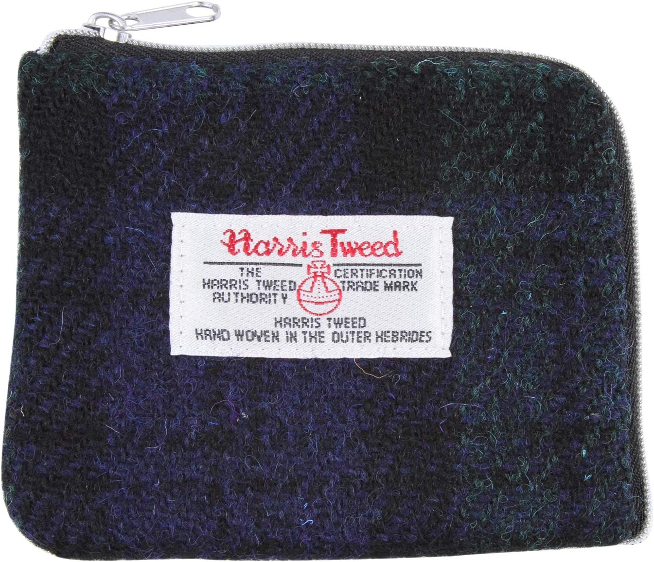 Harris Tweed Plaid Tartan Zipped Coin Card Wallet Coin Purses Pouches (Small, Green Tartan)