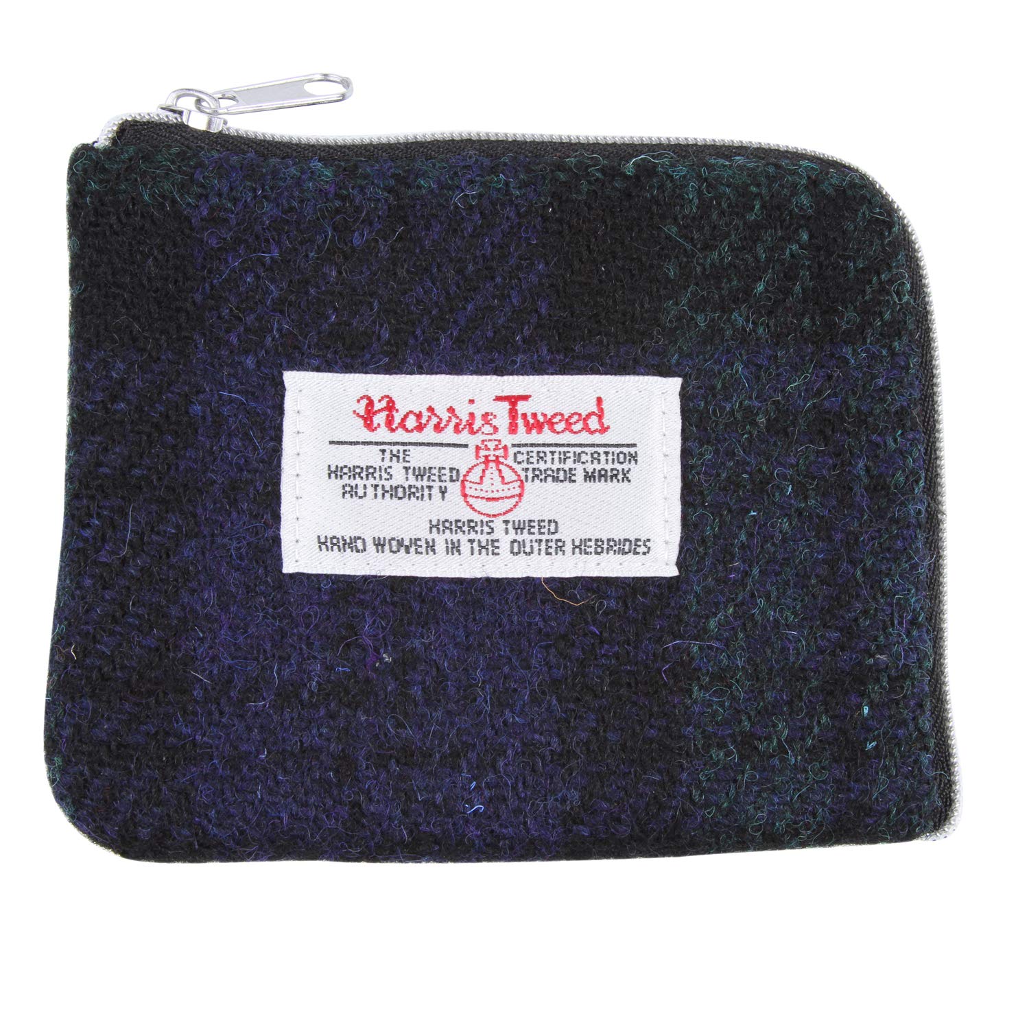 Harris Tweed Plaid Tartan Zipped Coin Card Wallet Coin Purses Pouches (Small, Green Tartan)