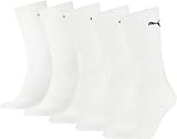 PUMA Unisex Crew Socks White 3-5 UK Multipack Five Pairs