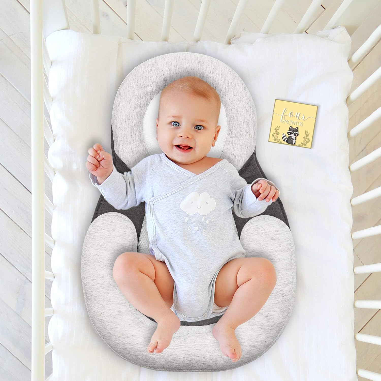 Infant Support Newborn Lounger Pillow - Portable Baby Bed - Baby Anti Roll Pillow Sleep Positioner - Head Support Bassinet Insert Newborn Sleep Pillow for Crib Baby Snuggle Mattress Prevent Flat Head: Home & Kitchen