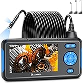 T TAKMLY Endoscope Camera with Light, Dual Lens 1080P Industrial Borescope with 8 LED Lights, 4.3'' Inspection Snake Cameras, 16.4FT Semi-Rigid Cable, IP67 Waterproof (Blue)