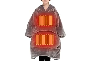 KFUBUO Heated Electric Wearable Blanket Throw Battery Operated Portable USB Cordless Outdoor Hoodie Sweatshirt