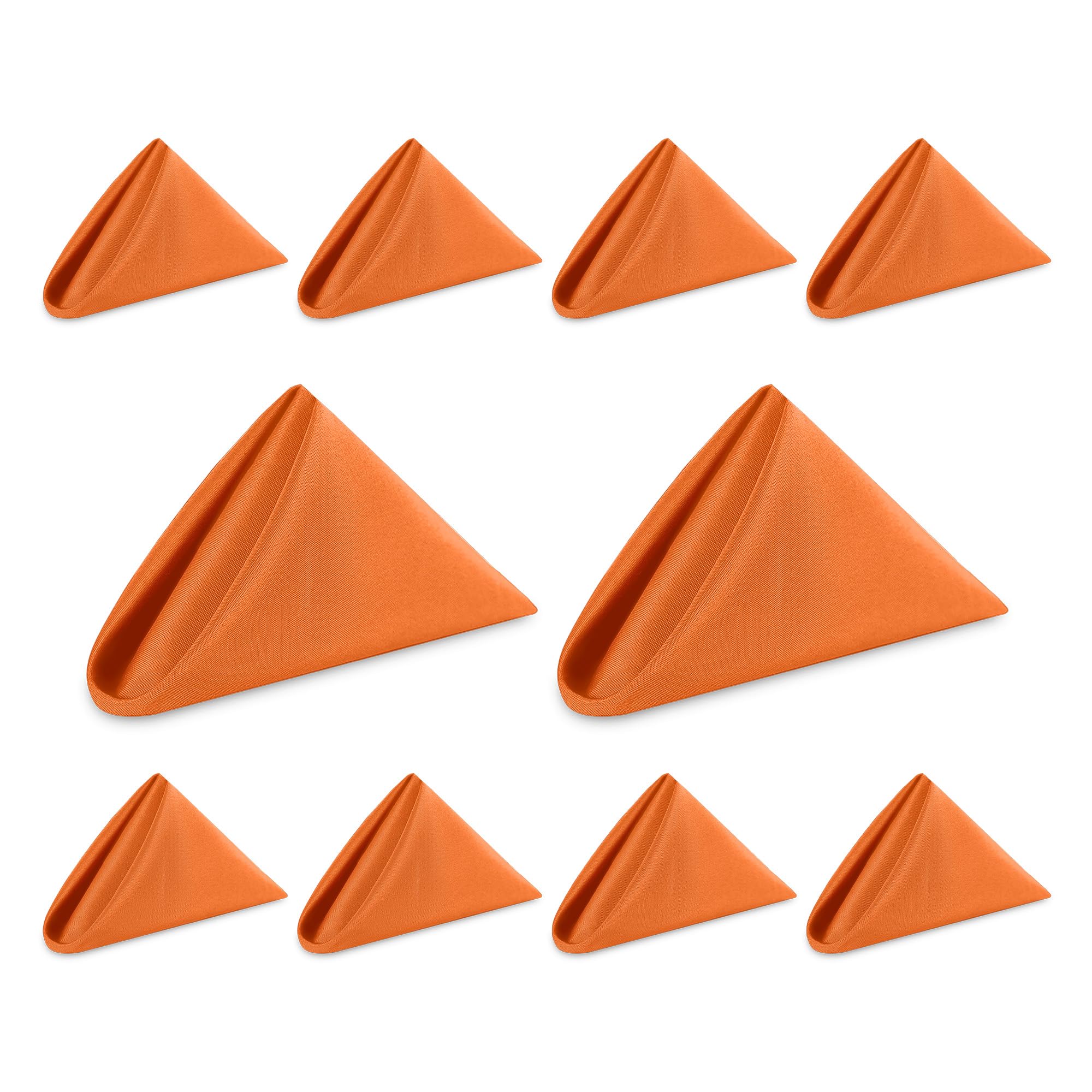 WedDecor Reusable 50cm x 50cm Fabric Orange Dinner Napkins – Polyester Table Napkins with Hemmed Edges, Easy-Care, Washable for Weddings, Banquets, Parties & Home Use, 10pcs — image 1