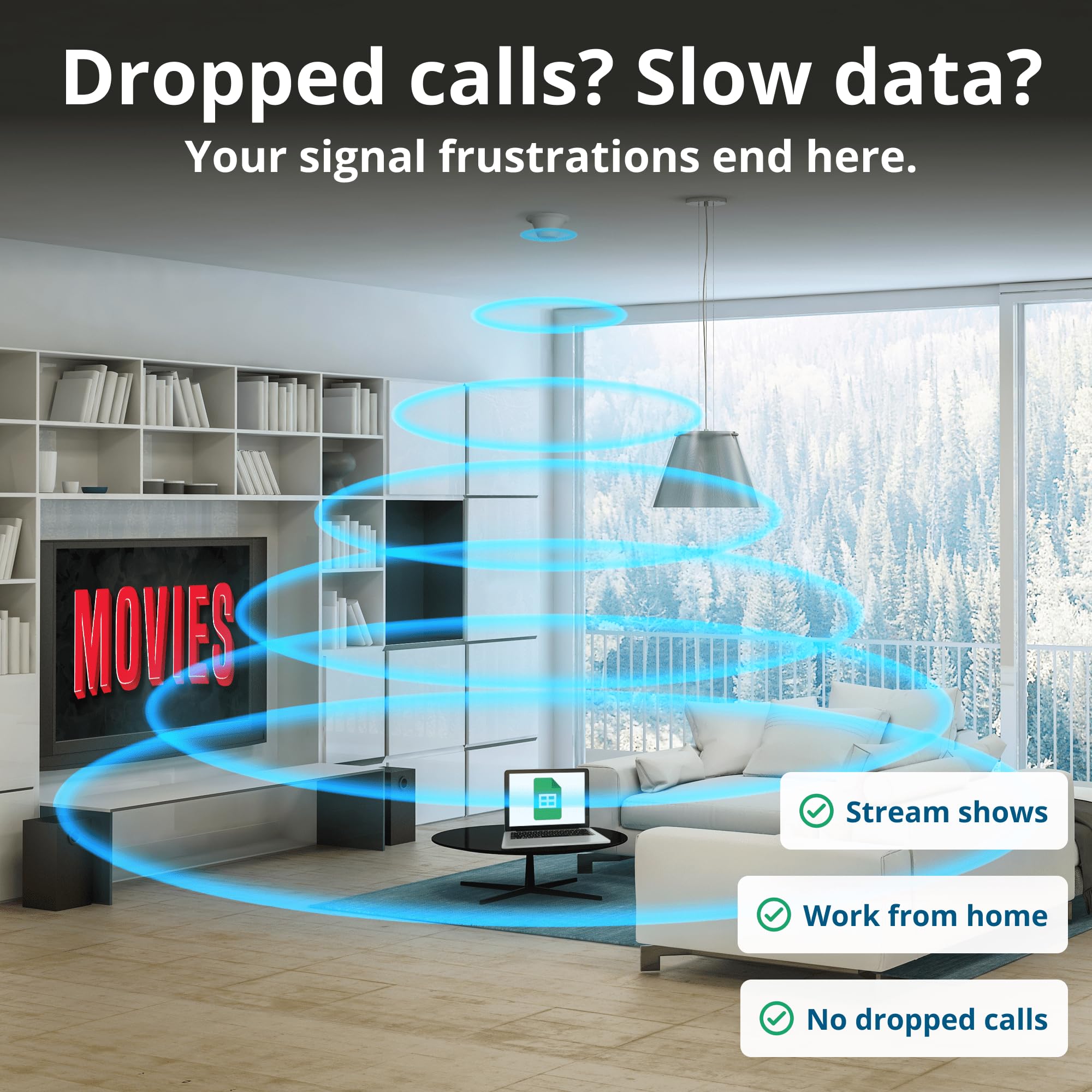 CEL-FI GO X G32 | Cell Phone Booster for Home | 4G, 5G, AT&T, Verizon & T-Mobile | Up to 15,000 Sq Ft Coverage | 100 dB Cell Phone Signal Booster | FCC Approved | 1 Antenna Kit