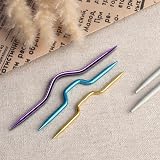 IRYNA 12Pcs Knitting Cable Needle Twist Curved Aluminum Yarn Holders view 6