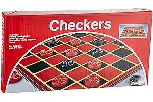 Pressman Checkers -- Classic Game With Folding Board and Interlocking Checkers, 2 Players