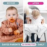 BIBaDO Long Sleeve Baby Bibs Coverall Weaning Bib 6-36 Months Waterproof view 5