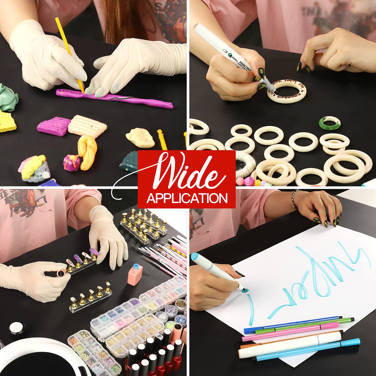 LEOBRO Silicone Mat, 23.4” x 15.6” Black Silicone Mats for Crafts, Resin Molds, Play Dough Mat, for Resin, Clay, Paint, Arts and Crafts, 1 MM Thick