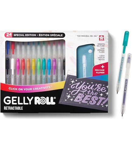 Retractable Colored Gel Pens 0.5MM Fine Point, 10 Pastel Assorted Color...