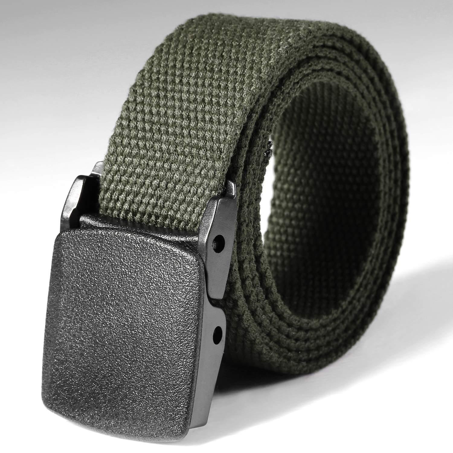 Alisena Men Women Tactical Adjustable Survival Solid Nylon Outdoor Waist Belt(Army Green)