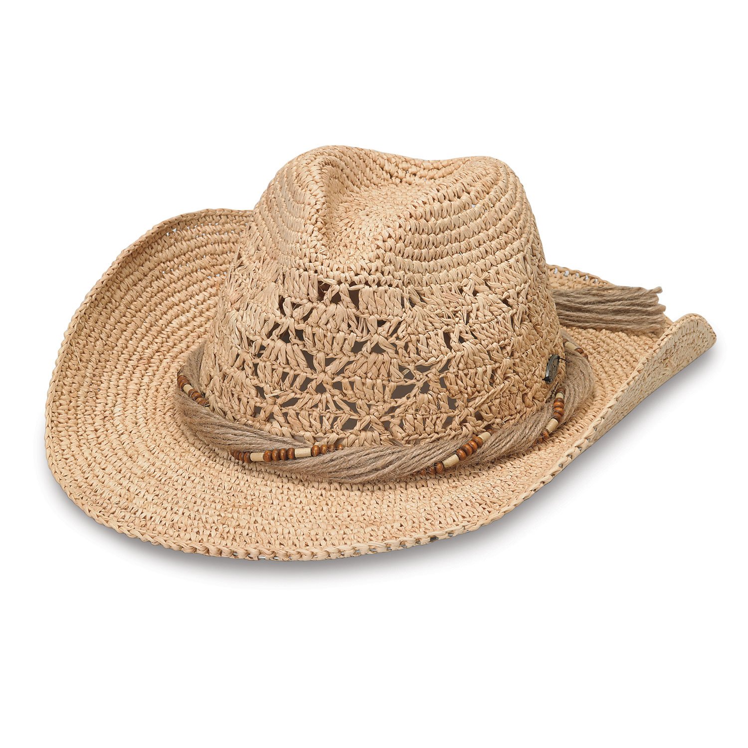 Wallaroo Hat Company Women’s Tina Cowboy Hat Raffia, Modern Cowboy