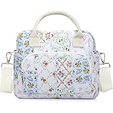 TESAFNG Lunch Box for Women Insulated Lunch Bag Cute Corduroy Lunch Tote Bags Lightweight Reusable Leakproof Cooler Bag with Adjustable Shoulder Strap for Work Office Travel Picnic (Bee Floral)