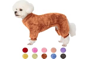 YUGGI Dog Sweater Coat, Dog Pajamas PJS, Dog Clothes, Dog Christmas Sweaters for Small Medium Dogs Boy Girl Cat Apparel Doggie Jacket Onesie Soft Warm Holiday Outfits (X-Small, Coffee)