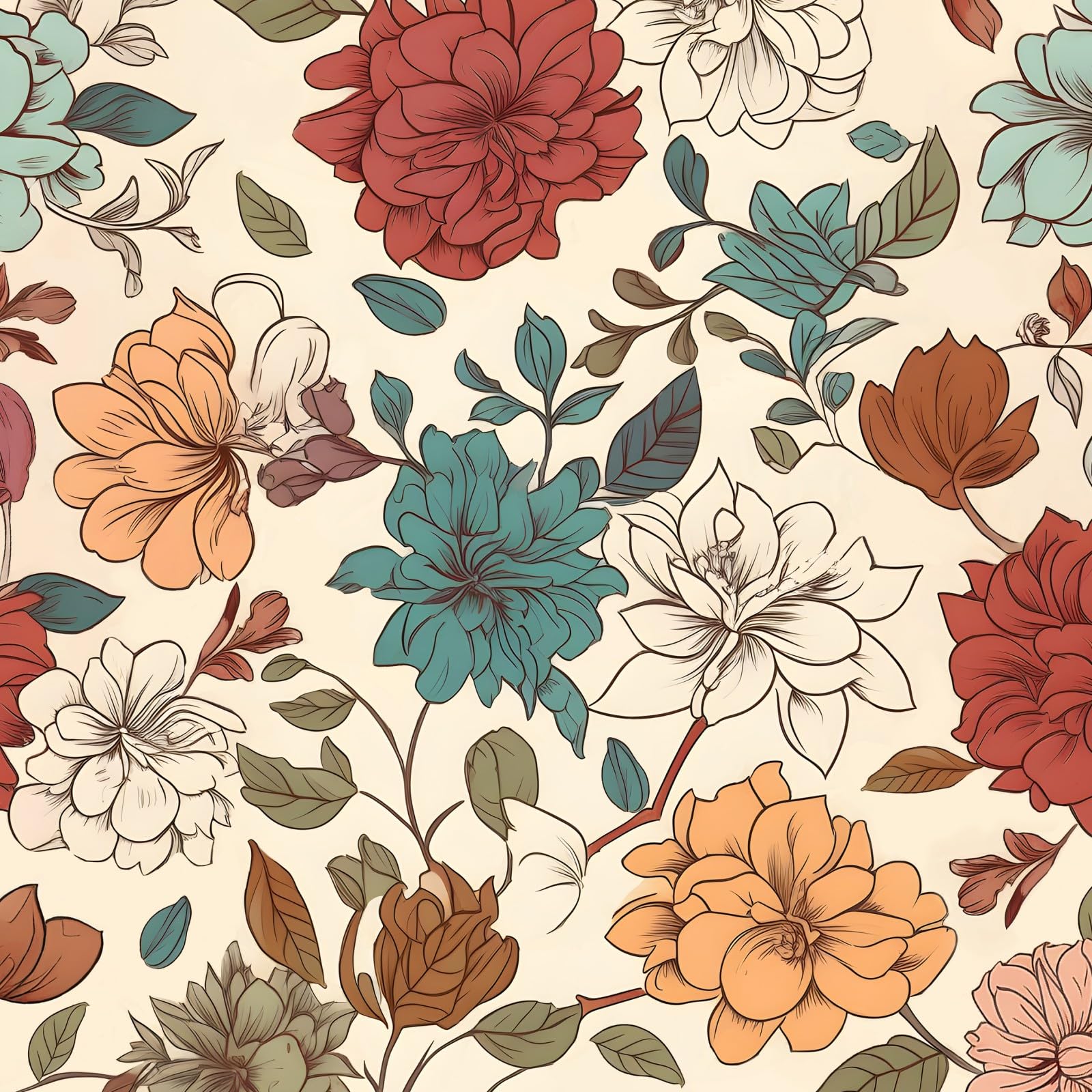 VOLEAAR Yellow Floral Contact Paper Boho Peel and Stick Wallpaper for Tabletop Cabinet Kitchen Living Room Walls Removable Waterproof 44.5CM x 300CM