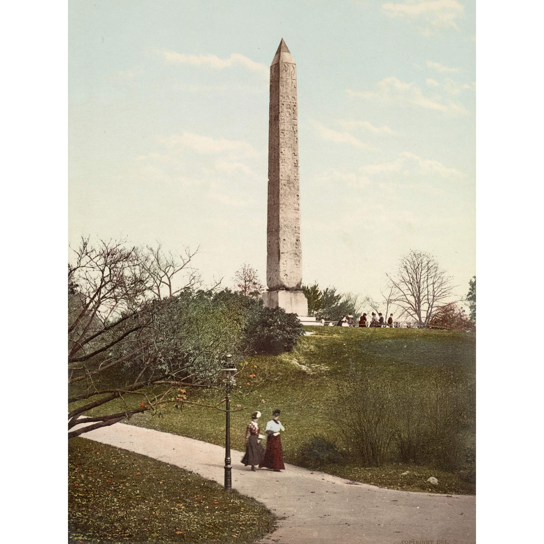 Artery8 New York Obelisk Central Park 1901 Vintage Photo Premium Wall Art Canvas Print 18X24 Inch