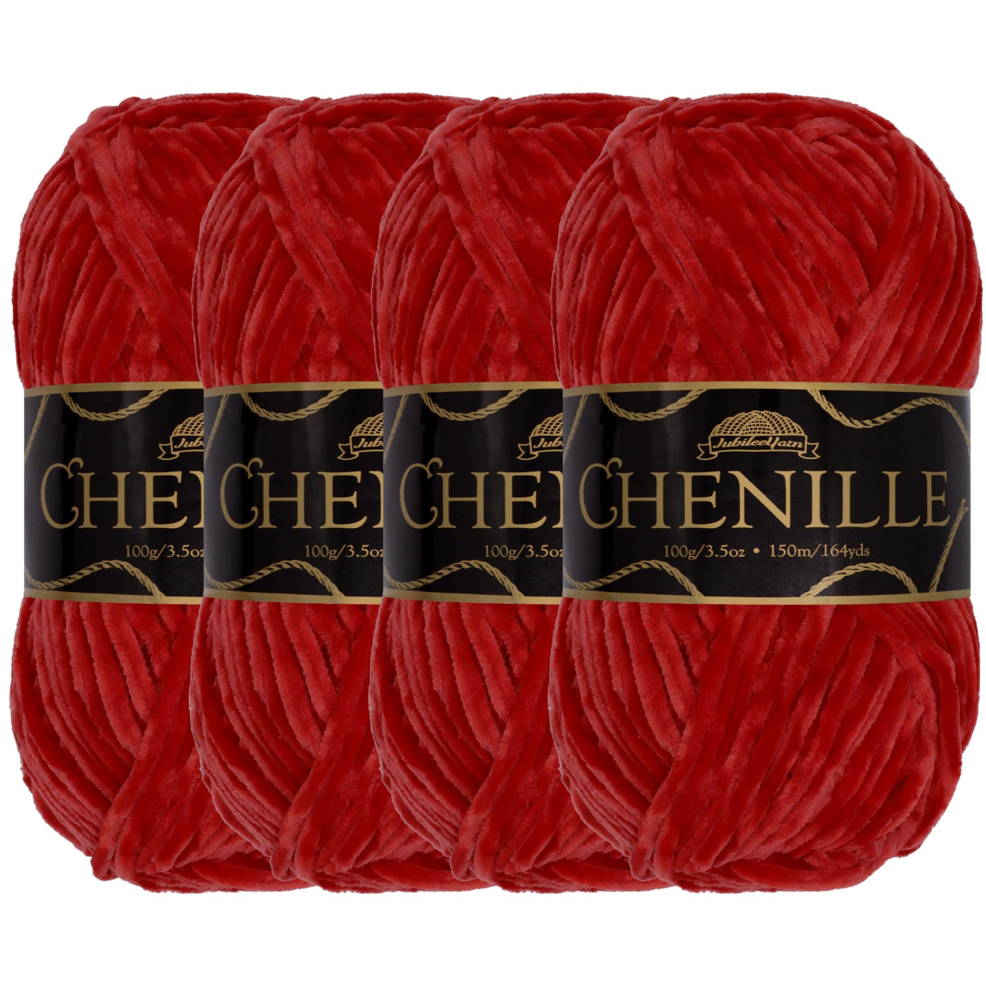 JubileeYarn Chenille Yarn - Worsted Weight - 100g/skein (4 Skeins, 130 Dragonstone)