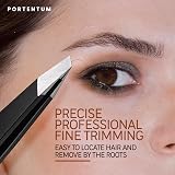 PORTENTUM Professional Tweezers for Facial Hair Stainless Steel 4 Pcs view 5