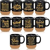 Jingmore 10 Pcs Employee Appreciation Gift Bulk Non-slip Cork Bottom Coffee Mug 13.5 oz Ceramic Tumbler Inspirational Mug Thank You Gifts for Social Worker Teacher Volunteer Nurse Staff
