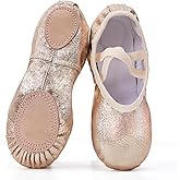 Phineein Girls Ballet Shoes for Girls Split-Sole Toddler Glitter Flats for Kids Dance