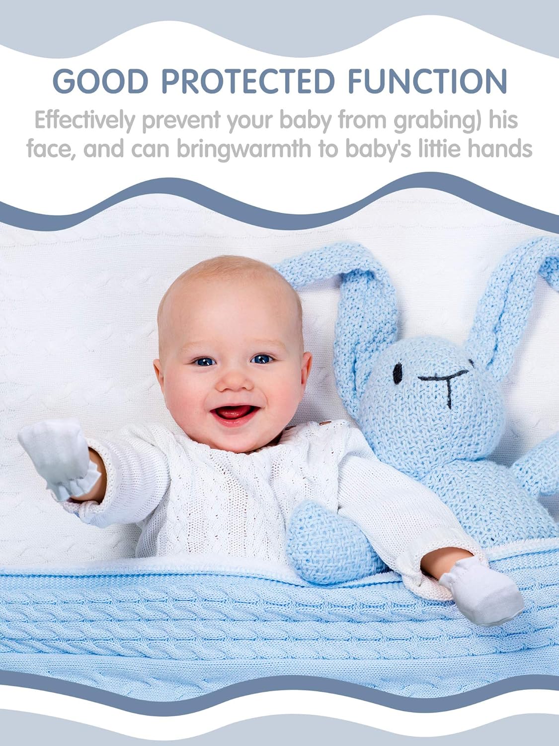 16 Pairs Newborn Baby Mittens Cotton Gloves Infant Toddler No Scratch Mittens for 0-6 Months Baby Boys Girls (White): Clothing