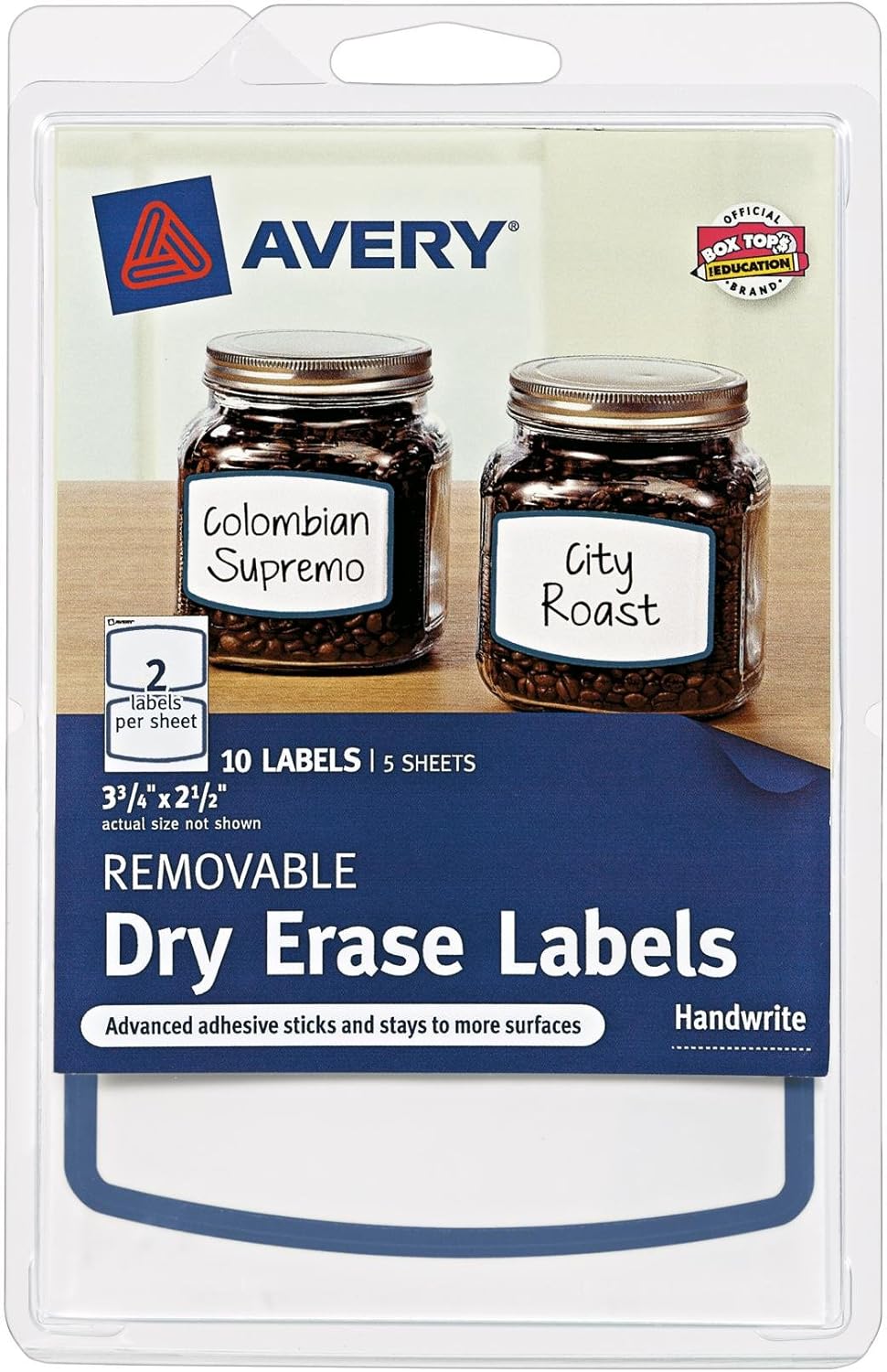 Dry Erase Labels 10/Pkg-3.75