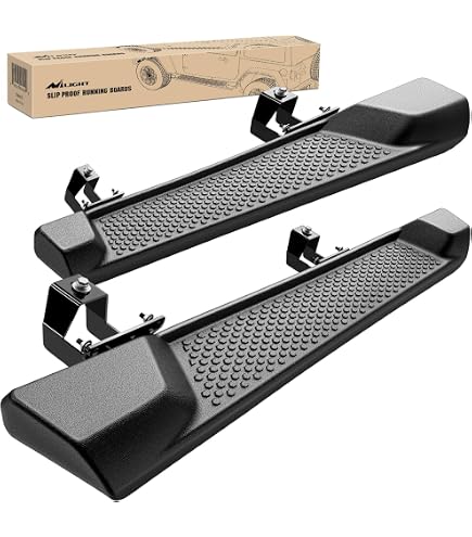 APS (Silver 6 Inches) Running Boards Nerf Bars Side Steps Compatible With Jeep Wrangler JK 2007-2018 4-Door (Factory Sidesteps Or Rock Rails Have To Be Removed