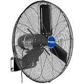 Global Industrial 24" Outdoor-Rated Oscillating Wall-Mount Fan, 2 Speeds | 7700 CFM, 3/10 HP, Black Powder Coat Finish, For Commercial &amp; Industrial Use
