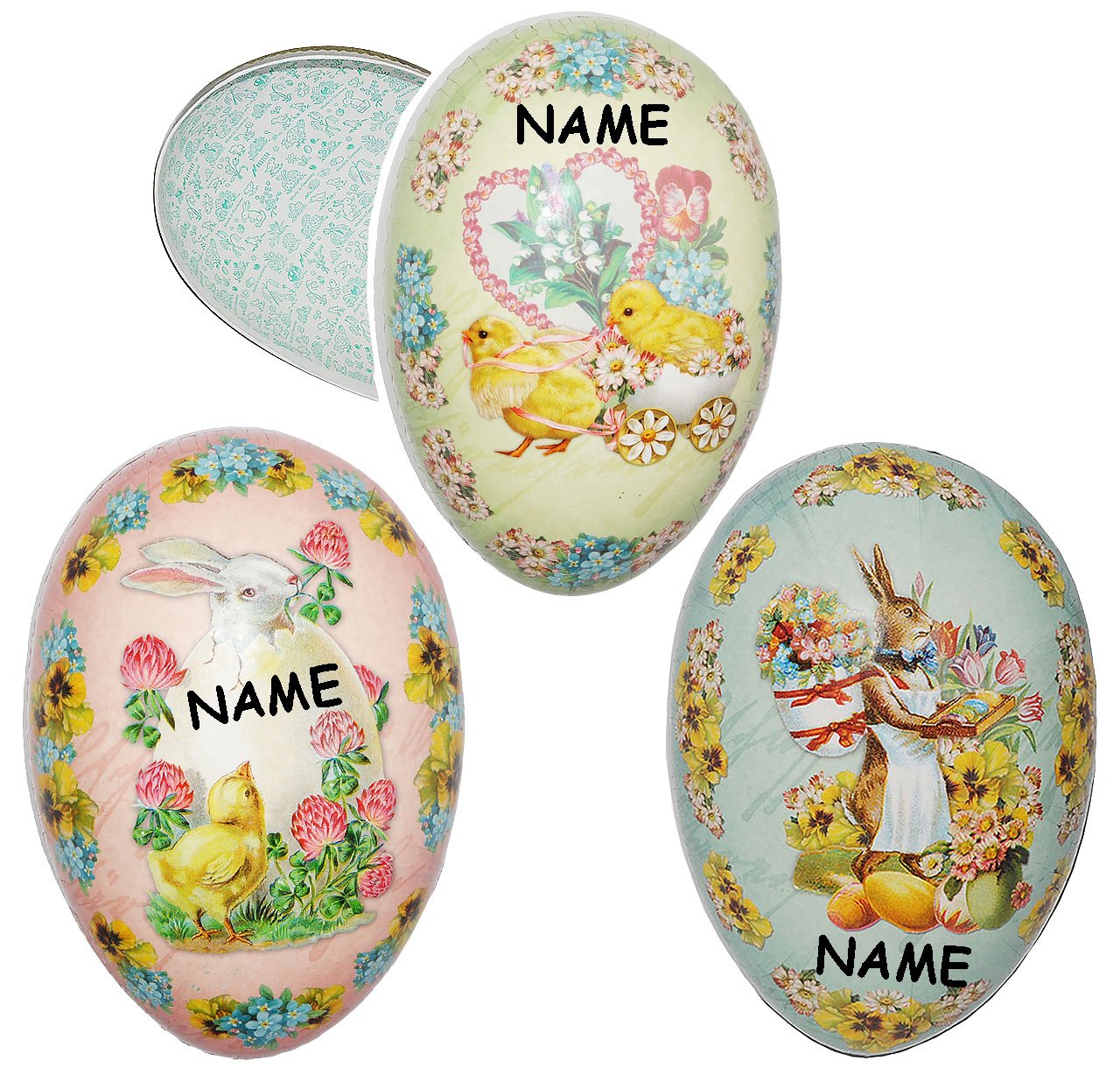 Pappei Unbekannt Füll Nostalgie Hasen / nos.. Namen Osterei / Ei zum