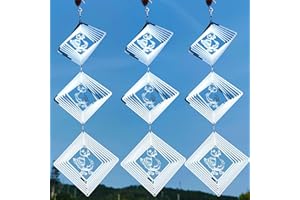 DJUAN Bird Deterrents for Outside, Reflective Stainless Steel Wind Spinner, Ducks Wind Spinners Outdoor Garden Decor, Bird Scare Devices to Keep Woodpeckers, Pigeons Away from Your House, Patio, Orchards