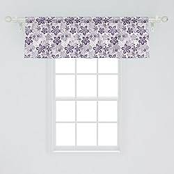 Ambesonne Floral Window Valance, Graphic Abstract