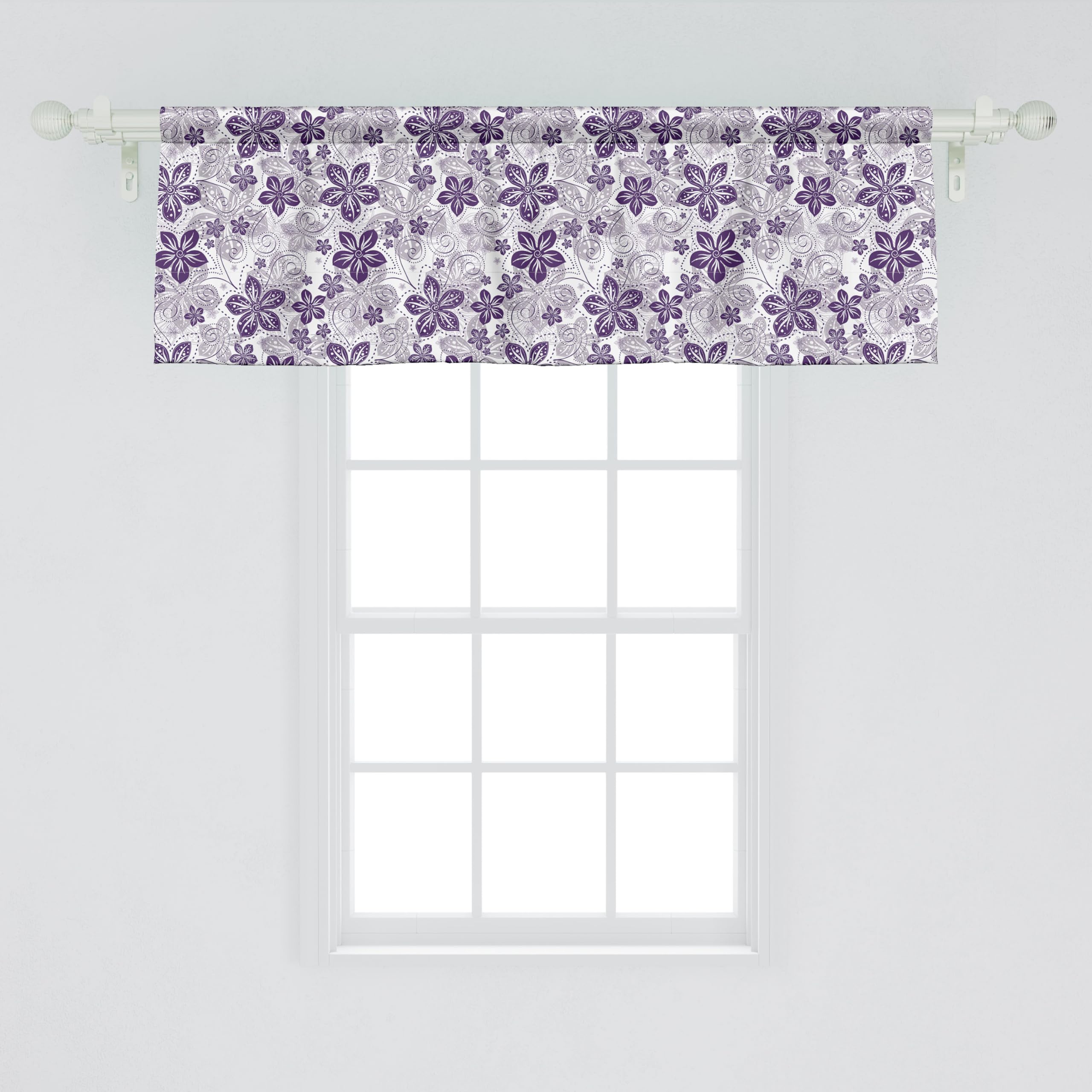 Ambesonne Floral Window Valance, Graphic Abstract