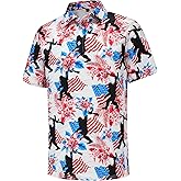 Men's Patriotic Golf Polo Shirts Funny Golf Shirts for Men Performance Moisture Wicking Quick Dry Athletic Short Sleeve Shirts American Flag