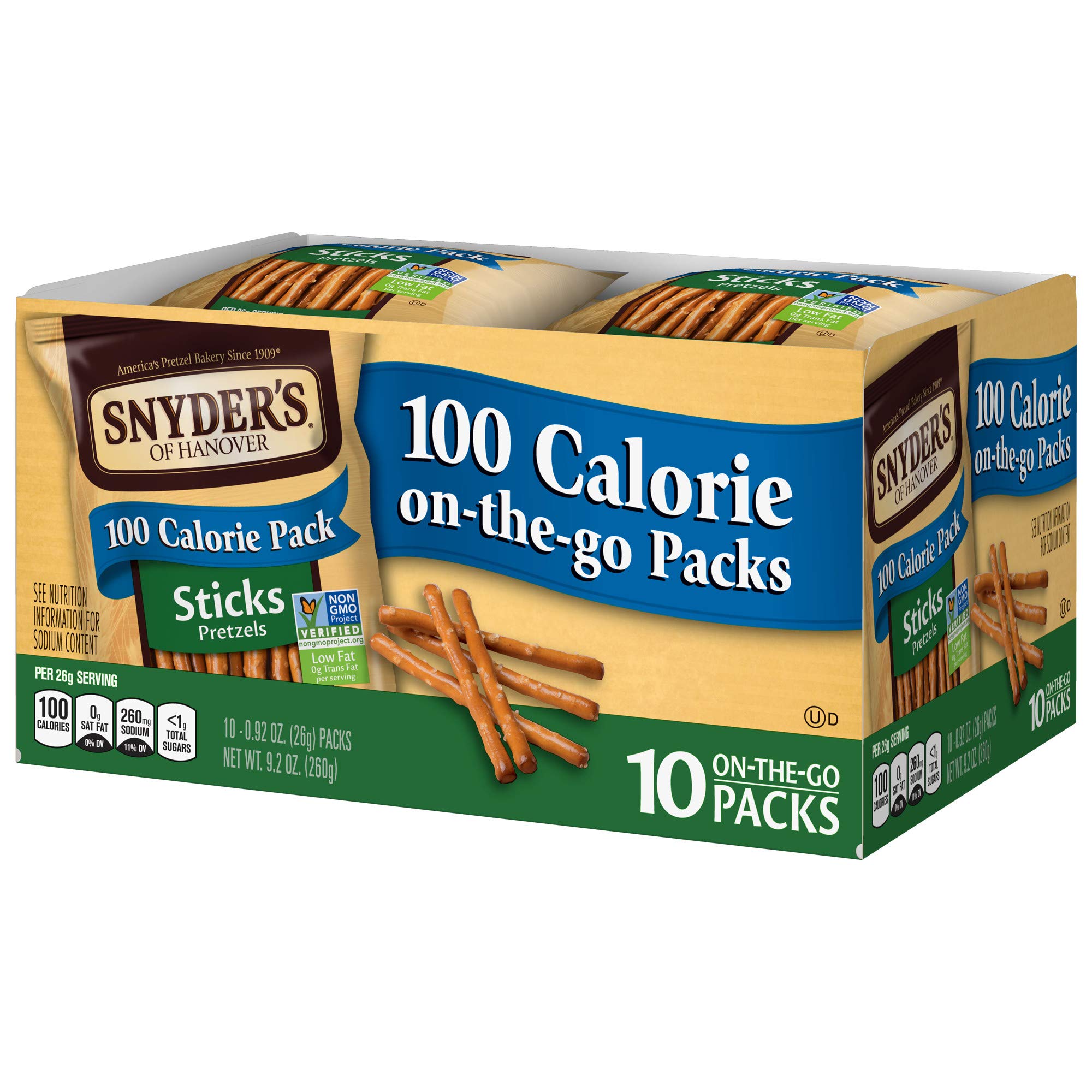 Snyder's of Hanover Pretzel Sticks, 100 Calorie Individual Packs (10