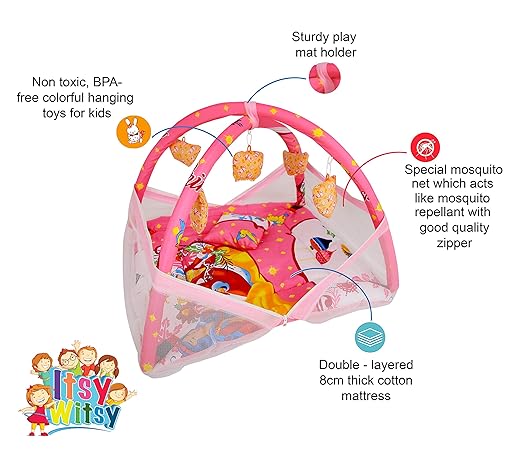 Itsy Witsy Baby Bedding Set (8cm Double Layered Mattress) with Mosquito net(Thick)- Princess Theme