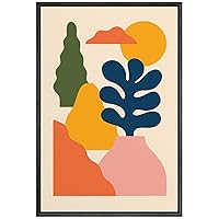 SIGNWIN Framed Canvas Wall Art Boho Decor Illustration Canvas Prints Home Artwork Decoration for Living Room,Bedroom - 16x24 inches