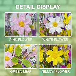 J'FLORU Artificial Spring Flowers 12 Pack Spring