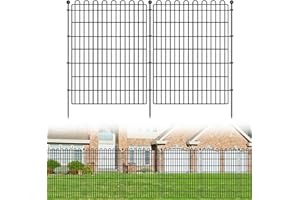 CLEASO 10 Panels No Dig Decorative Garden Fence for Yard, 40 in(H) X 23.6 ft(L) Animal Barrier Fencing for Outdoor Dog, Metal Portable Garden Fences for Borders, Pets, Landscape, Temporary Fence