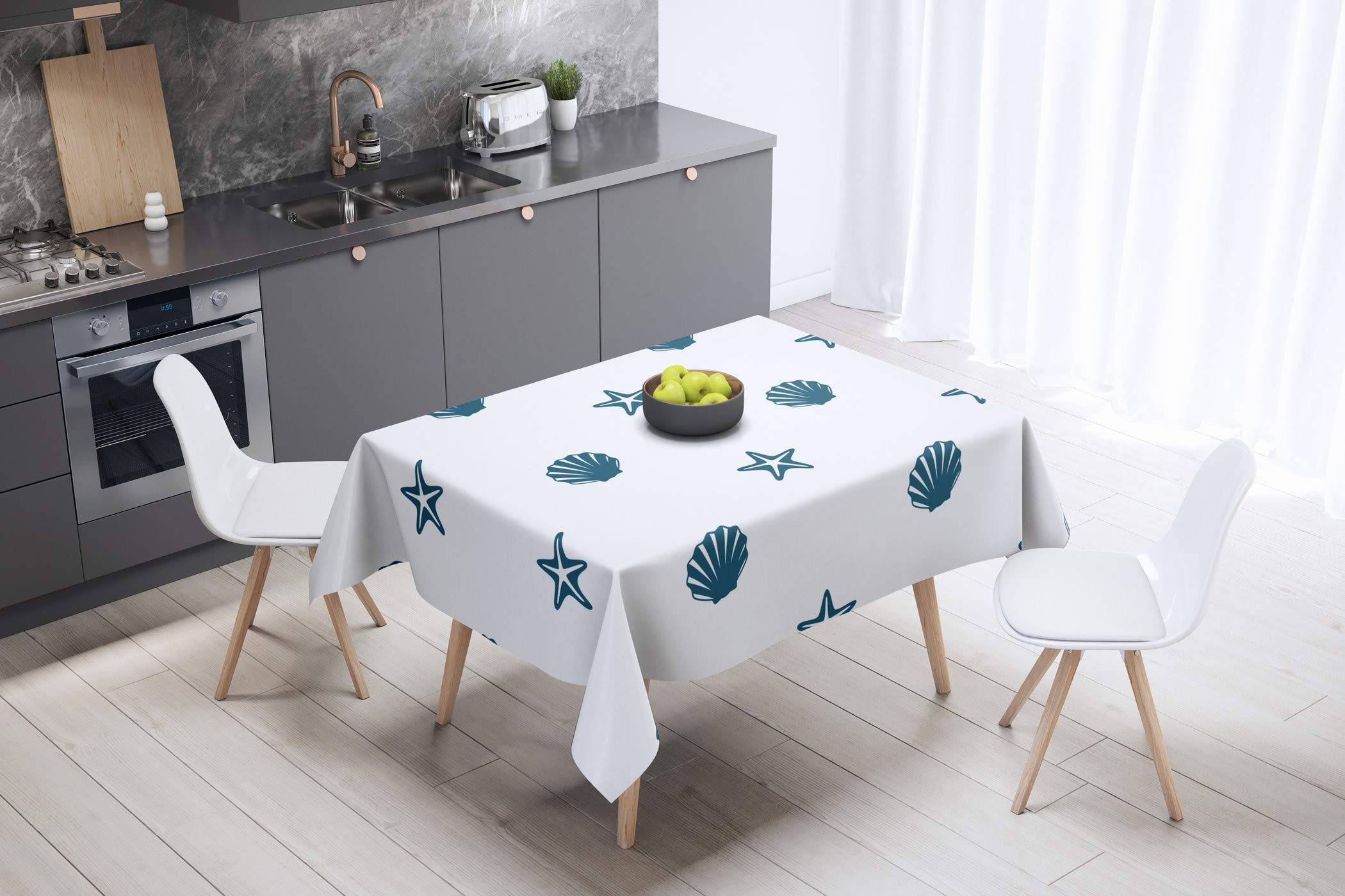 Bonamaison Kitchen Decoration, Tablecloth, 140cm x 140cm - Designed and Manufactured in Turkey