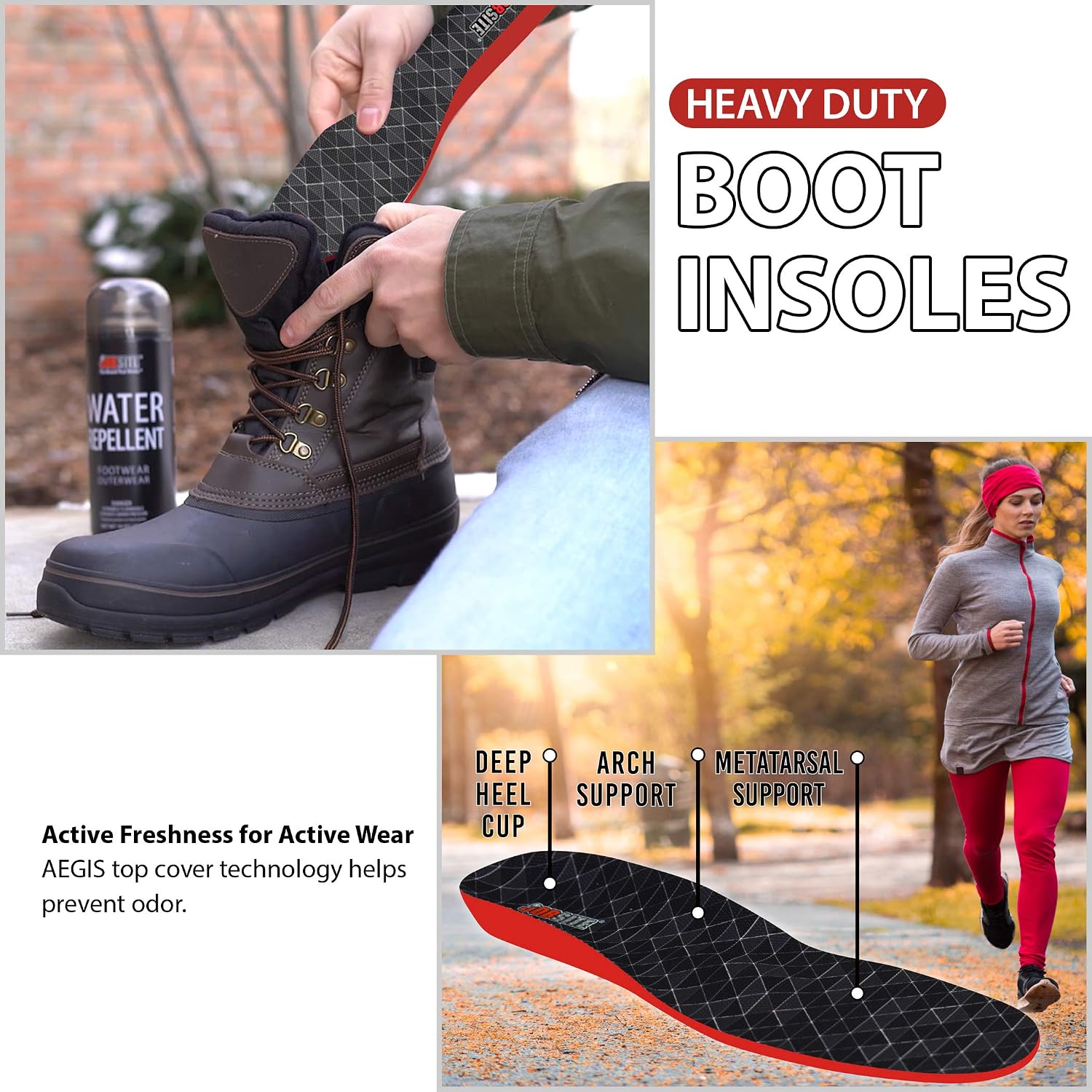 Jobsite Heavy Duty Boot Support Insole - Medium, Multi, US Men 8-10.5, Women 9-11 - Image 3