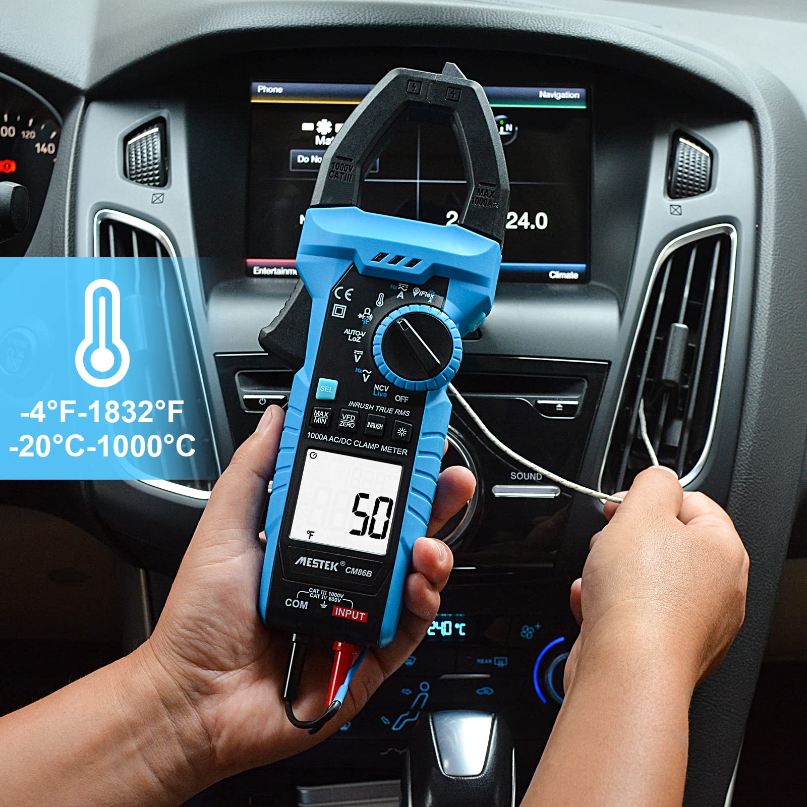 Mua MESTEK Digital Inrush Clamp Meter Multimeter 1000A T-RMS 6000 ...