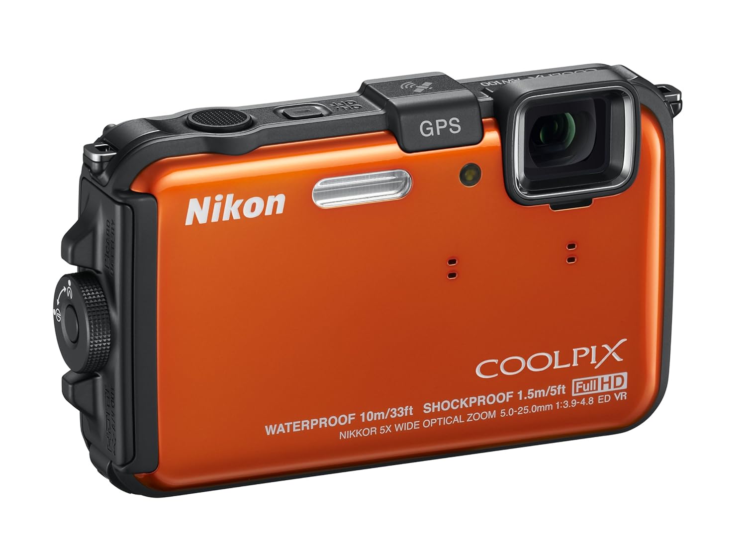 Amazon.com : Nikon COOLPIX AW100 16 MP CMOS Waterproof Digital Camera with  GPS and Full HD 1080p Video (Orange) (OLD MODEL) : Point And Shoot Digital  ...