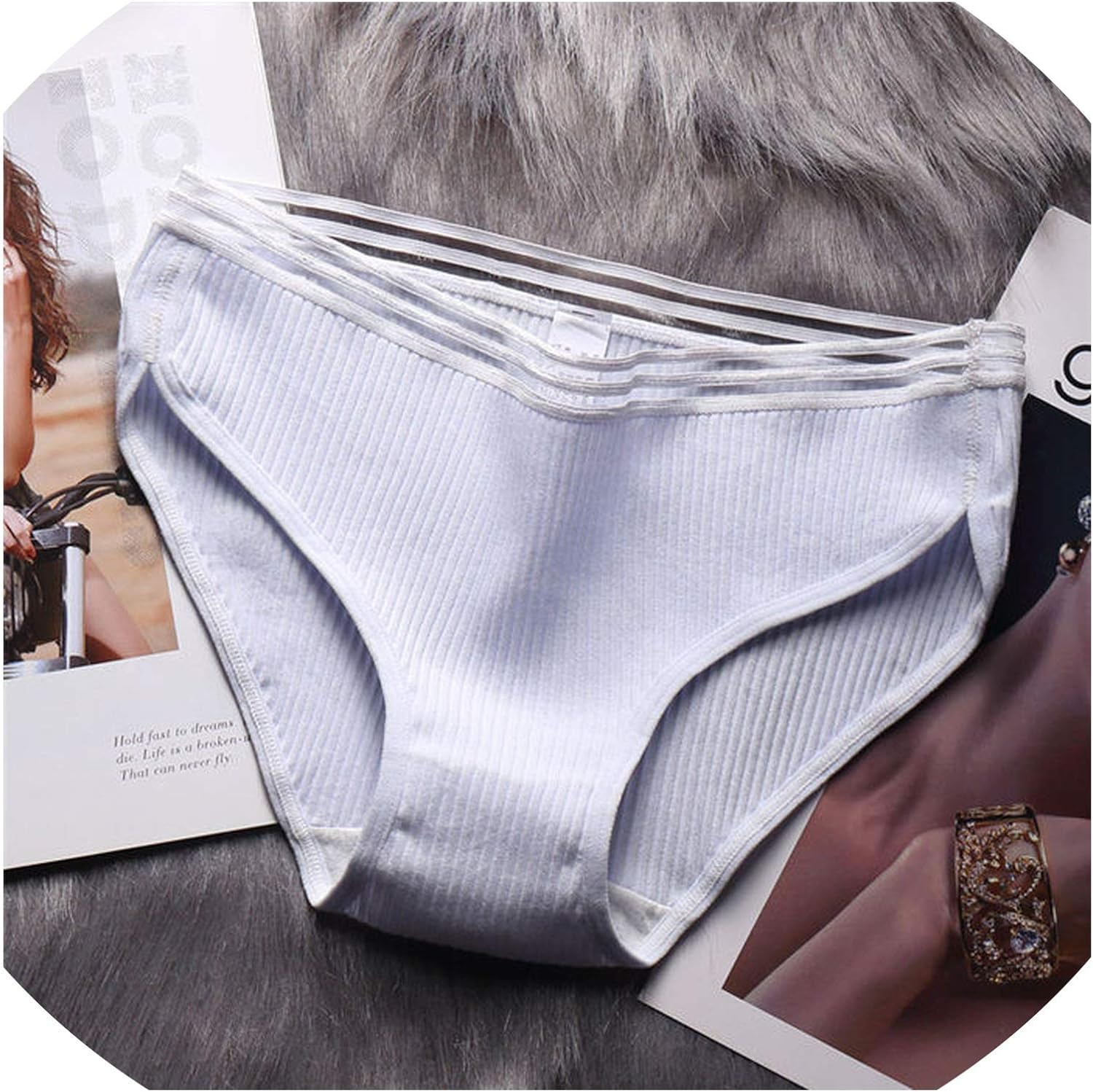 Bragas de algodón para mujer, con borde de encaje, transpirable, ropa