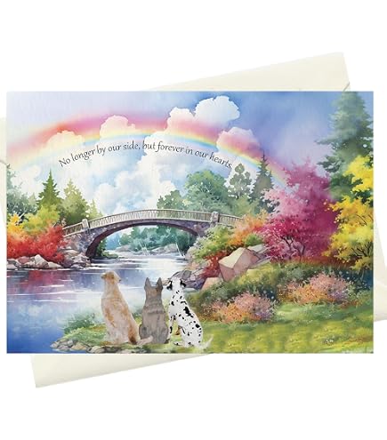 Dog Speak Rainbow Bridge Sympathy Card – Trauerkarte Für Verstorbene Haustiere, 12,1x17,1 Cm