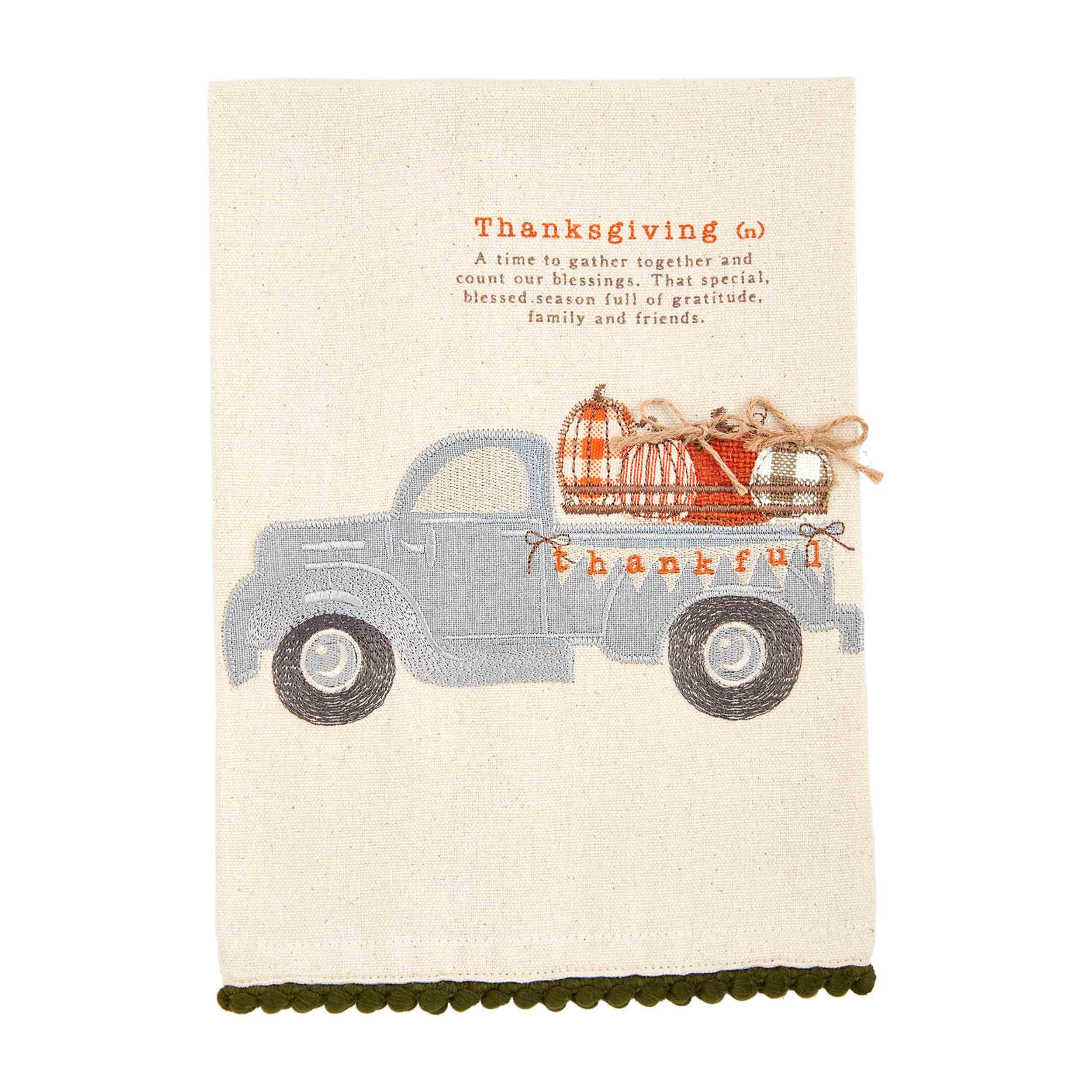 Mudd Pie Thanksgiving Hand Towel, Thanksgiving, 21" x 14"