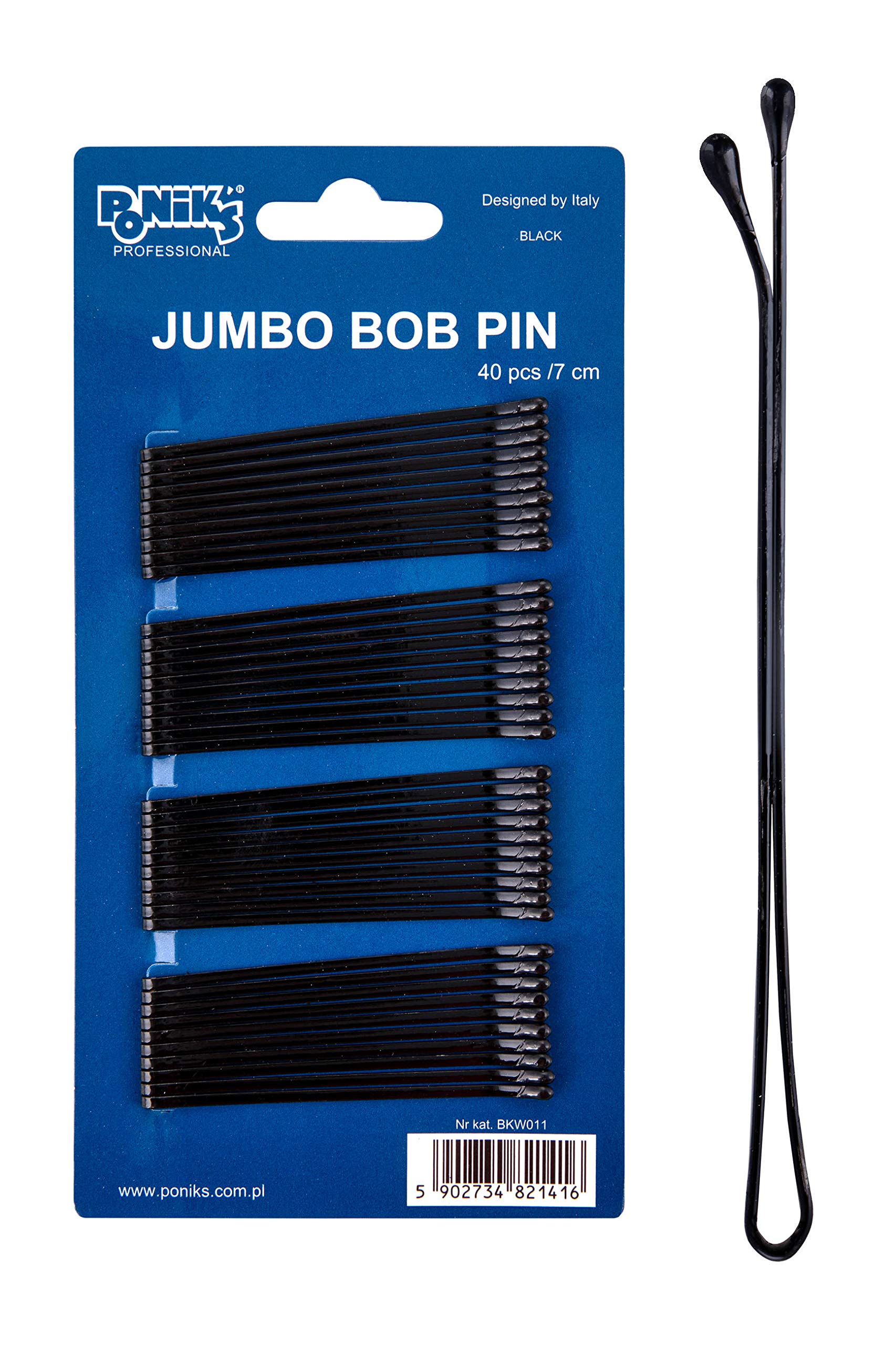 Ponik's Bobby Pins Metal 7 cm – Hair Pins Straight – Black Pack of 40