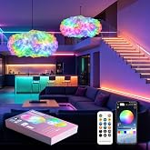 Cloud LED Lights for Bedroom - DIY Aesthetic Mood Light, Music Sync App Control Wall Light, 3D Ceiling Lamp Color Changing Lights, Cool Stuff for Kids Room Decor, Cool lights for Room Decorations